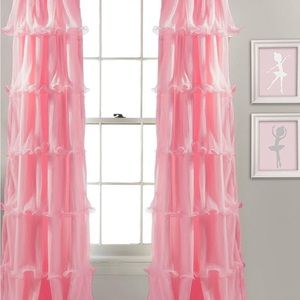 Lush Decor Nerina Sheer Ruffle Curtains PAIR OF 2